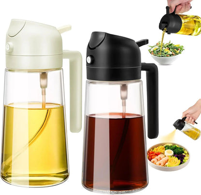Botella de Vidrio YARRAMATE 2-en-1: Rocía y Vierte Aceite con Estilo